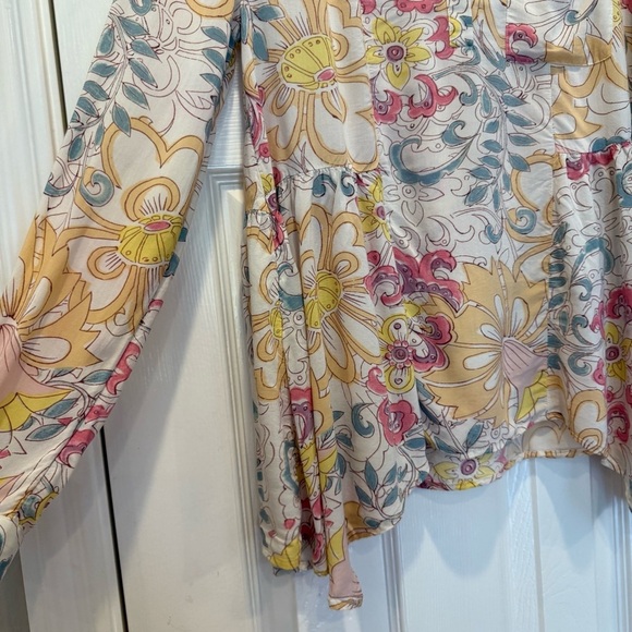Maeve Anthropologie Tunic Blouse Women’s XS Water Colors Boho Colorful Hippie - Picture 5 of 10
